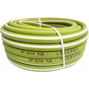 OLIVE PURE 25м 1/2" - противоскручивающийся садовый шланг с эластичным внешним слоем из мягкой резины. 3 слоя, раб.давл. 8 Bar, (Италия)