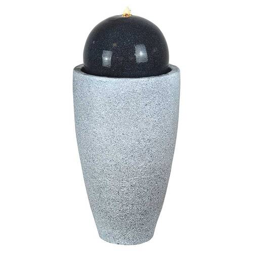 ВАЗА с шаром (цвет вазы и шара графит) GLQ 3417 - декоративная композиция-фонтан в комплекте с насосом и