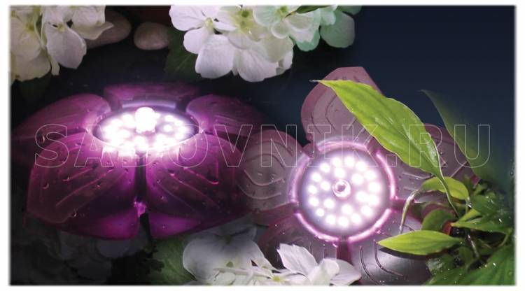 FLOWER LED BASIC подводно/надводая подсветка для сада и пруда плавающая, цвет розовый, 3,5W, 12V-10VA, 230-240V, 50Hz, кабель 6м