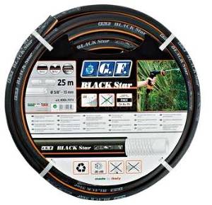 GF BLACK STAR 25 м 5/8" - противоскручивающийся 3-х слойный армированный шланг с внешним покрытием из мягкой резины Р=13 BAR