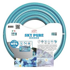 SKY PURE NTS - 3/4" бухта 25м - противоскручивающийся садовый шланг, технология NTS , 5 слоёв, пищевой. Италия
